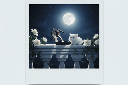 sexy Polaroid cute heels black moonlight